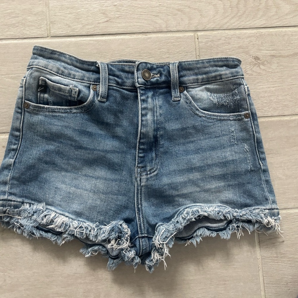 KanCan Distressed Light Blue Denim Jean Shorts